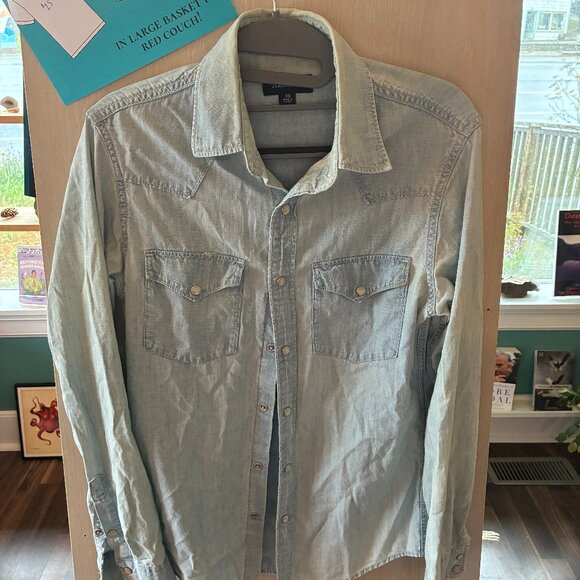 Men's XS Pearl Snap Button Down J. Crew Slim Fit - Picture 1 of 2